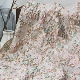 Fabric and Sewing Yarn Dyed Jacquard Gold Embossed Bubble Soft Elegant Tutu Skirt Dress Making 50cmx140cm 230727