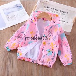 Jackets 2022 Autumn New Girls Fashion Jacket Cartoon Animal Forest Pink Girl Coat Windbreaker Hoodie Children's Clothing Boutique J230728