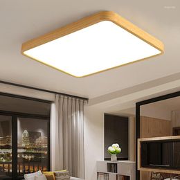 Ceiling Lights Modern LED Wood Light Living Dining Room Bedroom Lamp Circular Square Lighting Fixture Home Decoration