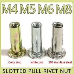 Tool Parts M4 M5 M6 M8 304 Stainless Steel Petal Rivets Cap Slotted Pull Rivet Nut Colour Zinc Plating Folding Screw Fixed Car Licence Plate 230727