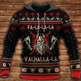 Men's Hoodies Viking Tattoo 3D Printed Zipper Hoodie Women For Men Halloween Pullover Christmas Sweatshirts Cosplay Costume