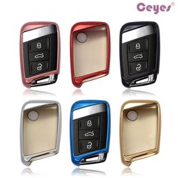 Car Key Cover Case TPU Protection Auto Remote Key Cover Shell For Volkswagen VW 2016 2017 Passat B8 Skoda Superb A7 Car Accessorie252m