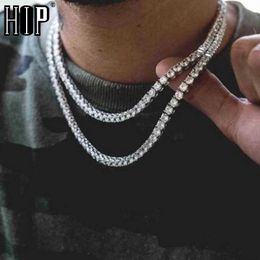 Hip Hop 1 Row Aaa Stone 3456mm Bling Iced Out Gold Silver Color 4 Prong Tennis Chain Cubic Zircon Necklace for Men Jewelry