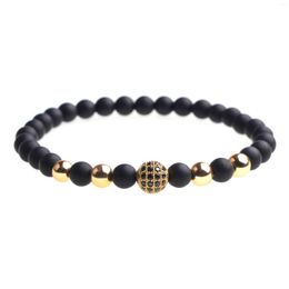 Strand 2023 Fashion Magnet Bracelet Men's Black Lava Healing Crystal Pearl Reiki Buddha Praying Natural Stone