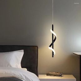 Pendant Lamps Chandelier LED Black Modern Simple Lights Living Room Bedroom Home Decoration Lamp