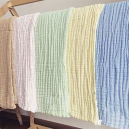 Blankets Swaddling 110CM born Cotton Bath Towel Muslin Swaddles Blanket for Boy Girl Infant Burp Cloth Stroller Cover Baby Diaper 230727