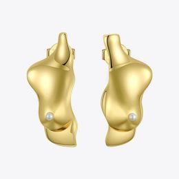 Stud ENFASHION Punk Body Part 3D Chest Stud Earrings Women's Gold Special Earrings Fashion Jewelry Pendant Mujer E191113 230727