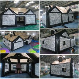 wholesale Giant Inflatable irish bar Pub tent log cabin Concession Stands oxford VIP lounge House party station For UK/USA/AU/CA/FR