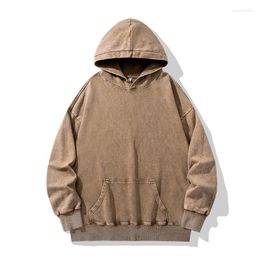 Men's Hoodies Autumn Oversize Wsahed Men Cotton Baggy Sweatshirts Fashion Korean Streetwear Vintage Hooded Pullovers Clothing Male