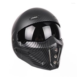 Motorcycle Helmets Carbon Fibre Pattern Scorpion Multi-purpose Combination Helmet Retro Cascos Moto Personality Half