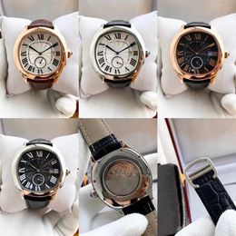 41mm Mens Watch Leather Strap Men's Automatic Mechanical Watches Transparent Back Sport Waterproof Designer Watch216S