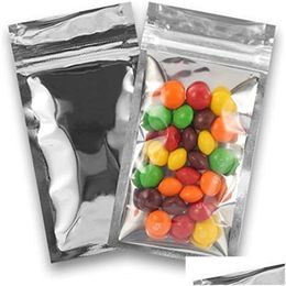Packing Bags Plastic Aluminium Foil Resealable Zipper Packaging Bag Food Tea Coffee Cookie Pouch Smell Proof Self Seal Storage Drop Del Otfyk
