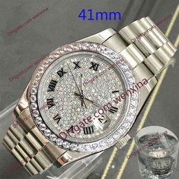 Mens Watches Diamond Watch 10 Colour high quality 41mm Gold shell with black montre de luxe 2813 roman numerals automatic Steel Wa277W