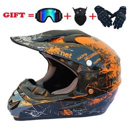 Motorcycle Helmet 4pcs Set Off Road Motocross Motorcycles Offroad Atv Cross Racing Bike Casque With Goggles Mask245a