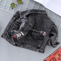 Jackets Boys Denim Jacket Fashion Brand Design Kids Girls Jean Coat Children Spring Autumn Outerwear Boys Sports Clothes TZ332 J230728