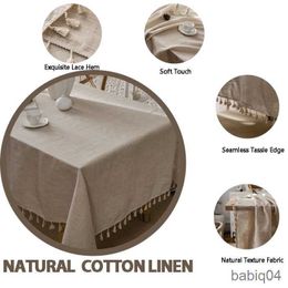 Table Cloth Cotton Table Cloth Tassel Rectangular Tablecloth for Dining Table Coffee Tea Table Cover Wedding Easter Decoration 2023 R230726