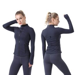 Capispalla invernale Giacca sportiva da badminton Abbigliamento per la pratica del fitness Cerniera sportiva Manica lunga Tasca per pollice Casual Running Stretto Lycra rilascio di sudore igroscopico