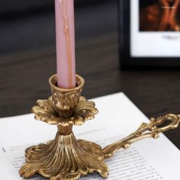 Candle Holders Classical Retro Old European Hand-Held Handle Single Candlestick Domestic Ornaments Stick Holder