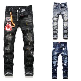 Long Mens fashion designer denim pant jeans high quality stack men jeans jeans for man jeans designer jeans new popular hip hop style distressed