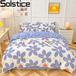 Bedding sets Solstice Home Textile Forest Deer Tropic Duvet Cover Pillowcase Bed Sheet Child Teen Girl Colourful Set 3 4Pcs Sets 230727