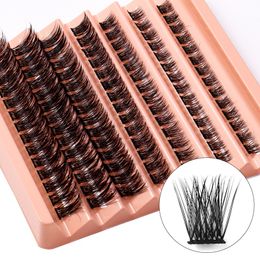 DIY Cluster Eyelash Extensions Individual Lashes Mix Length Thick Soft Natural False Eyelashes Crisscross Style Cruelty Free Thin Band Eyelash for Makeup at Home