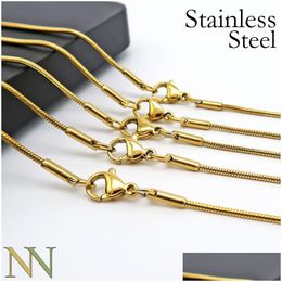 Pendant Necklaces 20 Pcs- Stainless Steel Chain Tarnish Gold For Women 1.2Mm Snake Jewelry Making 221105 Drop Delivery Pendants Dhkoh