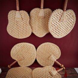 Chinese Style Products Natural Environmentally Old Summer Hand-Woven Woven Straw Hand Fan Friendly Decorative Hand-Woven Fan Decor