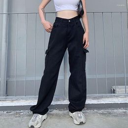 Women's Pants American Style Workwear 2023 Hip-hop Loose Fitting Motorcycle Casual Cargo Women High Waisted Y2k Baggy Jeans