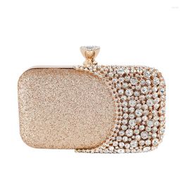 Evening Bags XZAN Quality Rhinestone Jewelry Top Handle Handbags Female Sequined Banquet Glitter Clutch Bag Elegant Purse Clutches