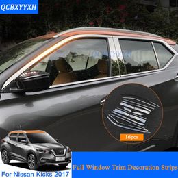 Full Window Trim Decoration Strips For Nissan Kicks 2017 2018 Accessories Stainless Steel Car Styling Stainless Steel232A