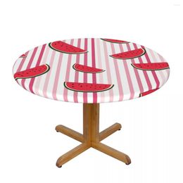 Table Cloth Round Cover Protector Polyester Tablecloth Slice Of Watermelon With Elastic Edged