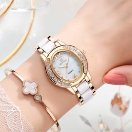 Women watch watches high quality luxury Casual diamond full waterproof Oval 30mm quartz-battery watch