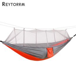 Indoor Outdoor Durable Hammock Couple Survival Travel Camping Hamak For 1-2Person Backpacking Garden Hanging Anti-Mosquito Hamac281i
