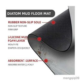 Carpets Stones Print Floor Mat Diatom Mud Super Kitchen Rug Non-slip Floor Carpet Living Room Bath Quick Dry Entry Doormat R230728