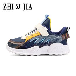 New 5-12 Year Boys Running Shoes Autumn Models Leather Waterproof Children's Sneakers Boys Big Kids Shoes Mesh Breathabl Sports