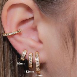 Hoop Earrings Piercing Women Minimalist Iced Out Cubic Zircon Retro Cartilage Tragus Ear Accessories Gold Colour Jewellery KBE243