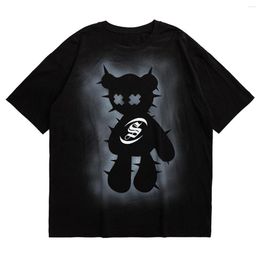 Men's T Shirts Harajuku LACIBLE Hip Hop Tees Loose Reflective Bear Graphic Men Women Casual Summer Short Sleeve Tee Streetwear