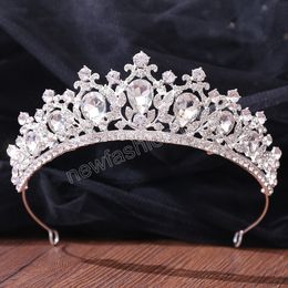 Luxury Silver Colour Crystal Bridal Queen Tiara Crown Bride Wedding Birthday Party Hair Jewellery Accessories