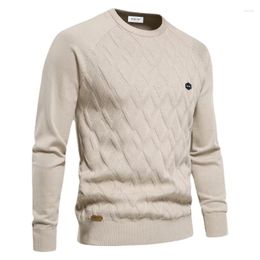 Men's Sweaters Autumn Walk Clothing Long Sleeve Top Pullover Men Sweater Solid Color Diamond Garden Neck Bow