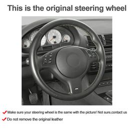 DIY Hand Sewing Car Steering Wheel Cover For BMW E46 E39 330i 540i 525i 530i 330Ci M3 2001 2002 2003 Braid Car Accessories227O