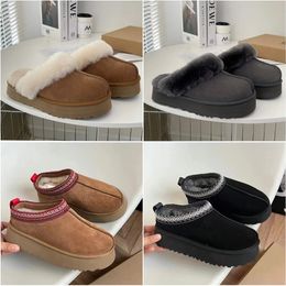 Designer Pantofole da donna Piattaforma Soffici sandali di lana Ug Scarpe famose Australia Pelliccia di pecora Vera pelle Marchio classico Casual all'esterno