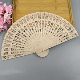 Chinese Style Products New Carved Wooden Fan Fragrant Antiquity Hollow Out Folding Hand Fan Porch Living Room Chinese College Decor