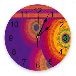 Wall Clocks Pattern Colourful India Bedroom Clock Large Modern Kitchen Dinning Round Watches Living Room Watch Home Decor