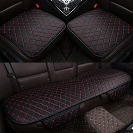 Car Seat Covers 3PCS Automobiles Protection Cushion Full Set PU Leather Universal Auto Interior Accessories Mat Pad197c