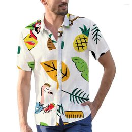 Men's Casual Shirts Summer Hawaiian Fruit 3d Print Shirt Men Women Fashion Strange Pattern Single-Breasted Short Sleeve Blouse Mens Clothing