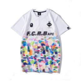 A Bathing Ape Shirt Summer New Black Gradient Camo Sports Breathable T-shirt Men's Casual Round Neck Short Sleeve White