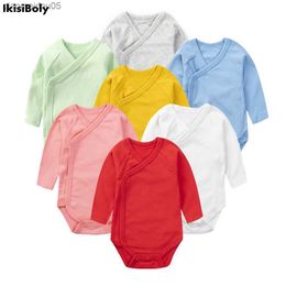 Baby Girl Long Sleeved Bodysuit for Newborns Boys Cotton Come Onesies Unisex Side Snap High-Necked 3-24M Designer Clothing L230712