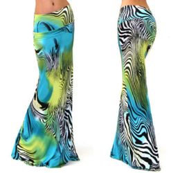 Skirts 3XL Spring Summer Elastic High Waist Long Pencil skirt Women Printed Mermaid Maxi Dress Faldas Largas Mujer Para Fiesta 230727