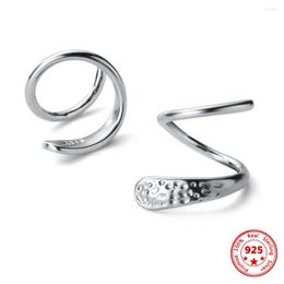 Hoop Earrings Korean Style Simple Spiral Ear Circle 925 Sterling Silver Fashion Designer Jewelry Gift For Girlfriend