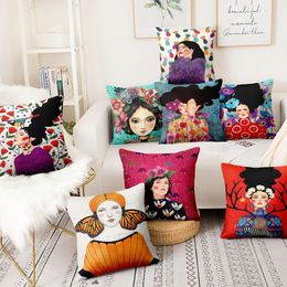 Cushion Decorative Pillow Classical Girls Painting Pillowcase Humanities And Art Velvet Cushion Decorative Pillows Home Decor Sofa Throw 45 45 230727